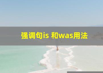 强调句is 和was用法